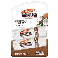 Coconut Oil Formula Lip Balm Duo, All-Day Moisturization, Lip Balm Easter Basket Stuffers, Hydrates Dry, Cracked Lips (Pack of 2)
