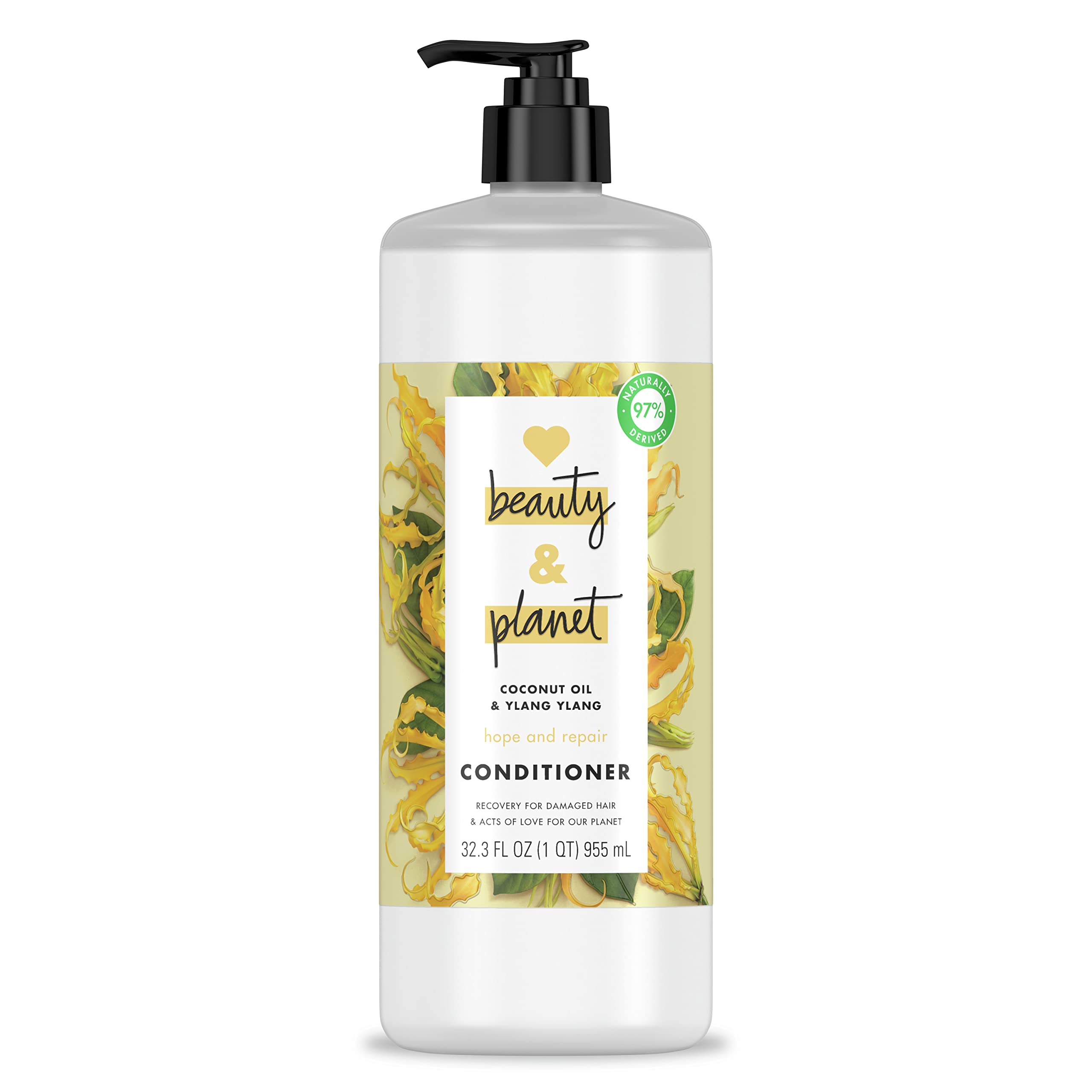 Love Beauty and Planet Hope and Hair Repair Conditioner Coconut Oil & Ylang Ylang for Dry Hair and Split Ends Vegan Damaged Hair Treatment 32.3 oz