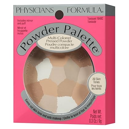 Physicians Formula Setting Powder Palette Multi-Colored Pressed Finishing Powder Translucent, Natural Coverage, Dermatologist Tested, Clinicially Tested