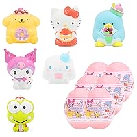 Hamee Sanrio Hello Kitty and Friends Cute Water Filled Surprise Capsule Squishy Toy [Series 2] [Birthday Gift Bag, Party Favor, Gift Basket Filler, Stress Relief Toy] – 6 Pc. (One of Each)