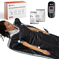 LifePro Sauna Blanket for Detoxification - Portable Far Infrared Sauna for Home Detox Calm Your Body and Mind Large Black