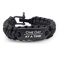 Sobriety Gifts for Men, One Day at a Time, Sober Gifts for Men,1 Year Sobriety Gifts, Motivational Bracelets, Sobriety Gifts, Living Sober, Recovery Bracelet for Men, Mens