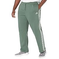 adidas Big & Tall Essentials Fleece Open Hem 3-Stripes Pants Green Oxide/Linen Green XLT