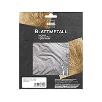 KREUL 99402 - Silver Leaf Metal, 14 x 14 cm, 6 Sheets, for High-Gloss, Metallic Effects, for Finishing Wood, Glass, Paper, Canvas, Cardboard, Styrofoam, Plastic, Wax, Ceramics and Much More