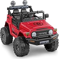 ELEMARA Ride on Truck, Toyota Kids Car, Kids Ride on Car with Remote Control, 12V 7AH Battery Car for Kids, 4.0 MPH Kids Electric Car, 3 Speeds, 6 LED Lights, MP3, Electric Cars for Kids Ages 3-8, Red