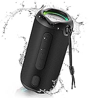 Generic Linkyou Bluetooth Speakers Portable Wireless Speaker with 30W Stereo Sound, Upgraded Portable Speaker Black, IPX7 Waterproof Shower Speaker, Playtime of Up to 30 Hours, RGB Light