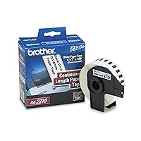 Brother Genuine DK-2210 Continuous Length Black on White Paper Tape for Brother QL Label Printers, 1.1