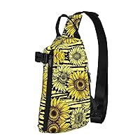 Bohemian Flower Print Lightweight Adjustable Crossbody Backpack Daypack For Men,Women Sling Bag