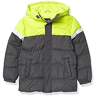 iXtreme Boys' Colorblock Puffer Jacket, Charcoal, 4