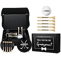 ShinyRelief Groomsmen Golf Gifts Groomsman Proposal Gift Box Include Leather Golf Bag Tag with Bamboo Golf Tees Golf Ball Golf Accessories for Wedding Groomsman Best Men
