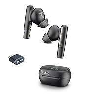 Poly Voyager Free 60+ UC True Wireless Earbuds (Plantronics) – Noise-Canceling Mics for Clear Calls – ANC – Touchscreen Charge Case –Works w/iPhone, Android, PC/Mac – Teams Certified– Amazon Exclusive