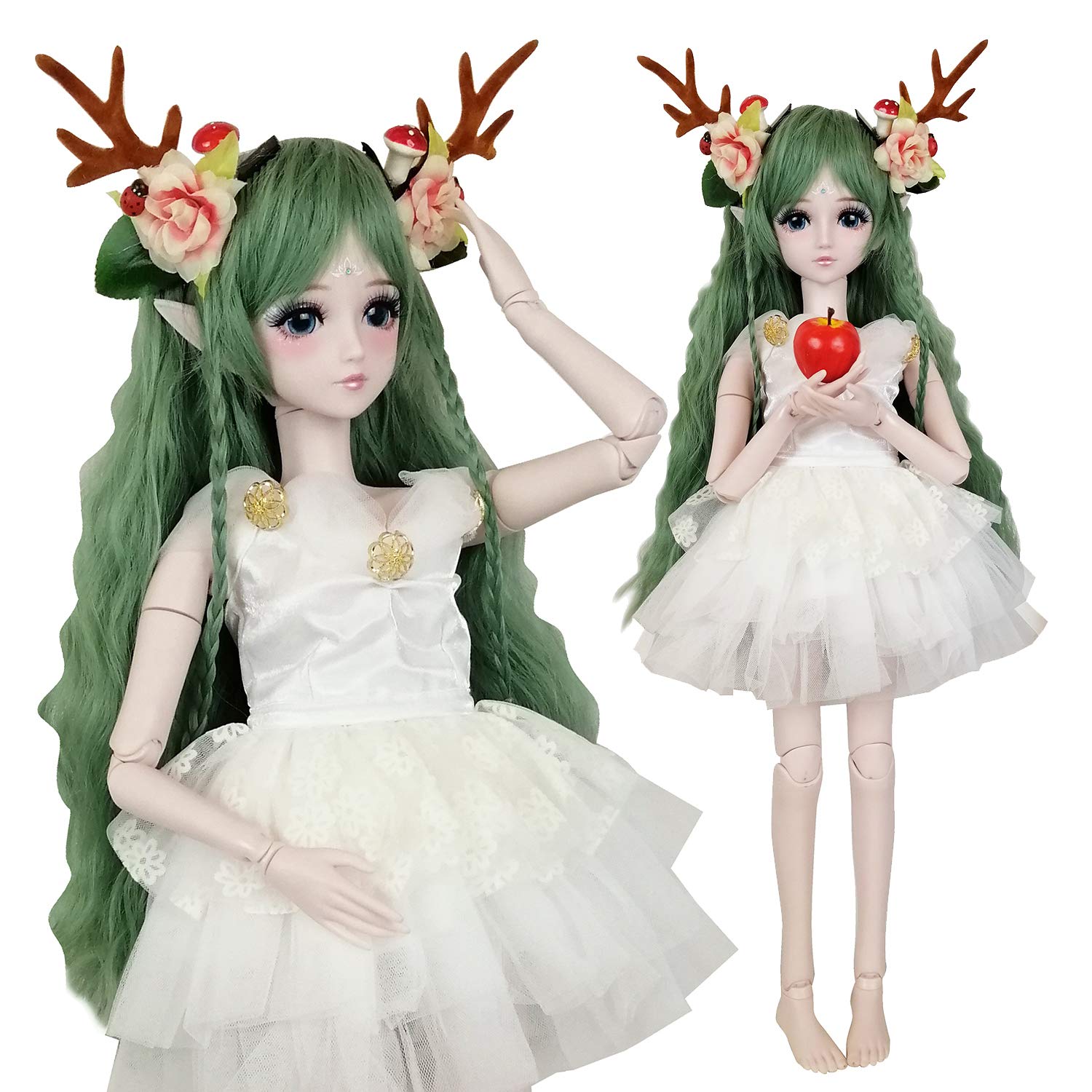 EVA BJD Green Deer 1/3 BJD Doll Spirit Demon Girl 24inch 60cm 19 Ball Jointed Dolls Baby Doll Toy Gift for Child