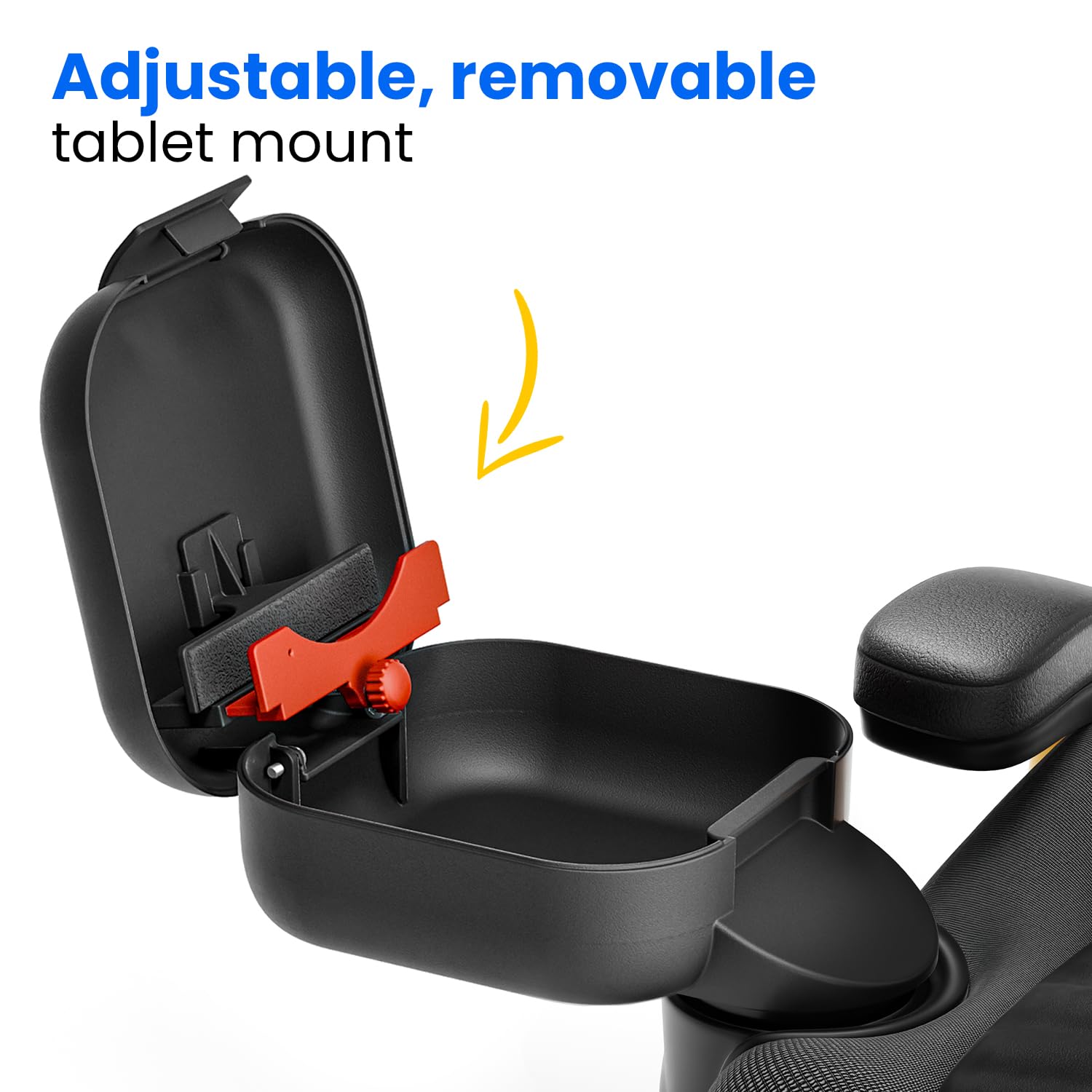 Integral Kid Console - Crash Tested - Upgraded Design - Car Seat Cup Holder Storage Container with Latch and Tablet Mount - Universal Adjustable Car Back Seat Storage (Large Base)