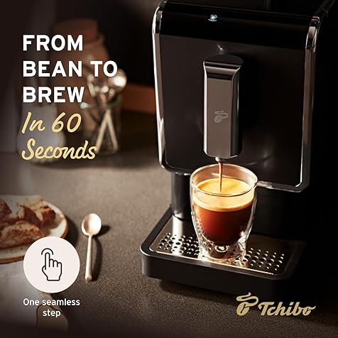 Tchibo Single Serve Coffee Maker - Automatic Espresso and Coffee Machine - Built-in Grinder, No Coffee Pods Needed