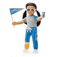 American Girl Los Angeles Chargers 18 inch Doll Fan Outfit and Accessories, Blue and Yellow, 6 pcs, Ages 6+