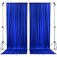 AK TRADING CO. 10 feet x 8 feet IFR Polyester Backdrop Drapes Curtains Panels with Rod Pockets - Wedding Ceremony Party Home Window Decorations - Royal Blue