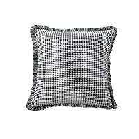Decorative Throw Pillow Modern Abstract Pillow Covers Super Soft Square Home Decor Cushion for Living Room Couch Bed(Black White)(C with Insert,18 X 18 inch)