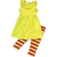 BNY Corner Little Girl Cute Ruffle Summer Tunic Dress Pant Outfit Set 2T-8
