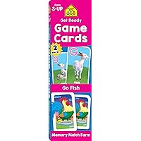 School Zone - Get Ready Game Cards Go Fish & Memory Match Farm 2 Pack - Ages 3 and Up, Alphabet, ABCs, Uppercase and Lowercase Letters, Matching, Pairing, Memory, and More