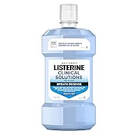 Listerine Clinical Solutions Breath Defense Zero Alcohol Mouthwash, Alcohol-Free Mouthwash with a Triple-Action Formula Fights Bad Breath for 24 Hours, Smooth Mint Oral Rinse, 1 L