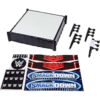 WWE Superstar Ring Playset with Spring-Loaded Mat, 4 Event Apron Stickers, & Pro-Tension Ropes, 14-Inch