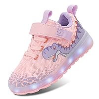 Toddler Sneakers Light Up Shoes for Boy Girl with Hook and Loop Comfortable Led Shoes Non-Slip Dinosaur Shark Shoes Little Kid
