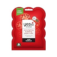 Yes To Tomatoes Bubbling Paper Masks For Breakout Prone Skin, Vegan & Cruelty Free, 1-Pack