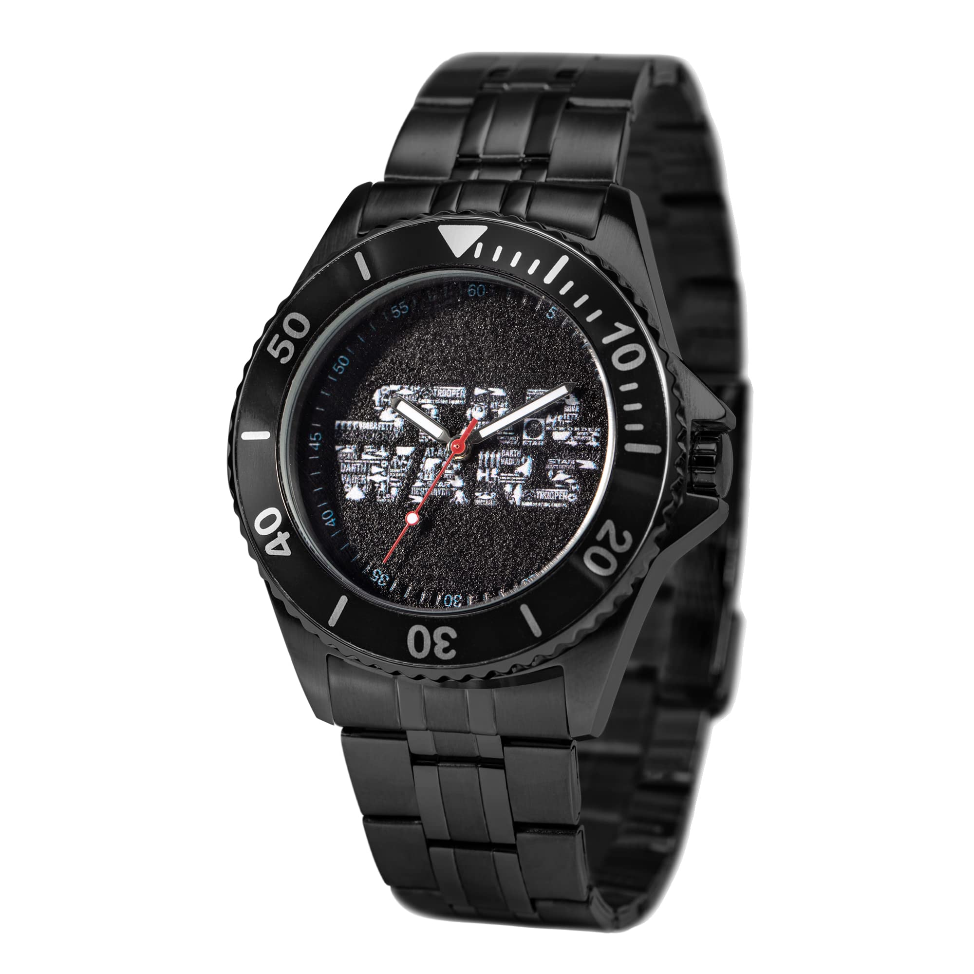STAR WARS Adult Honors Diver Bezel Analog Quartz Strap Watch, Black/Black/Black