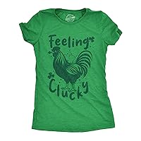 Womens Feeling Clucky Funny T Shirt St Patricks Day Sarcastic Tee for Ladies