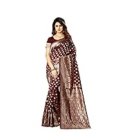 Women's Banarasi Silk Saree Indian Wedding Ethnic Sari & Unstitch Blouse Piece PARI 22