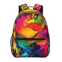 Laptop Backpack Lightweight Daypack for Men Women Paint colors Backpack Laptop Bag for Travel Hiking