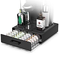 Storage Drawer for Bartesian Pods, ZECENN Cocktail Pod Holder for Bartesian Capsules Compatible with Bev by BLACK+DECKER Cocktail Machine, Hold 36 Pods, Countertop Organizer Bar Accessories- Black