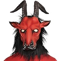 Amscan Red/Black Satanic Beast Latex Mask (1 Pc.), and Realistic Design, Perfect For Halloween Costumes, Themed Parties & Events