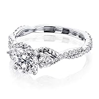 Kobelli 3 Stone Diamond Snake Engagement Ring (HI/I1-I2)