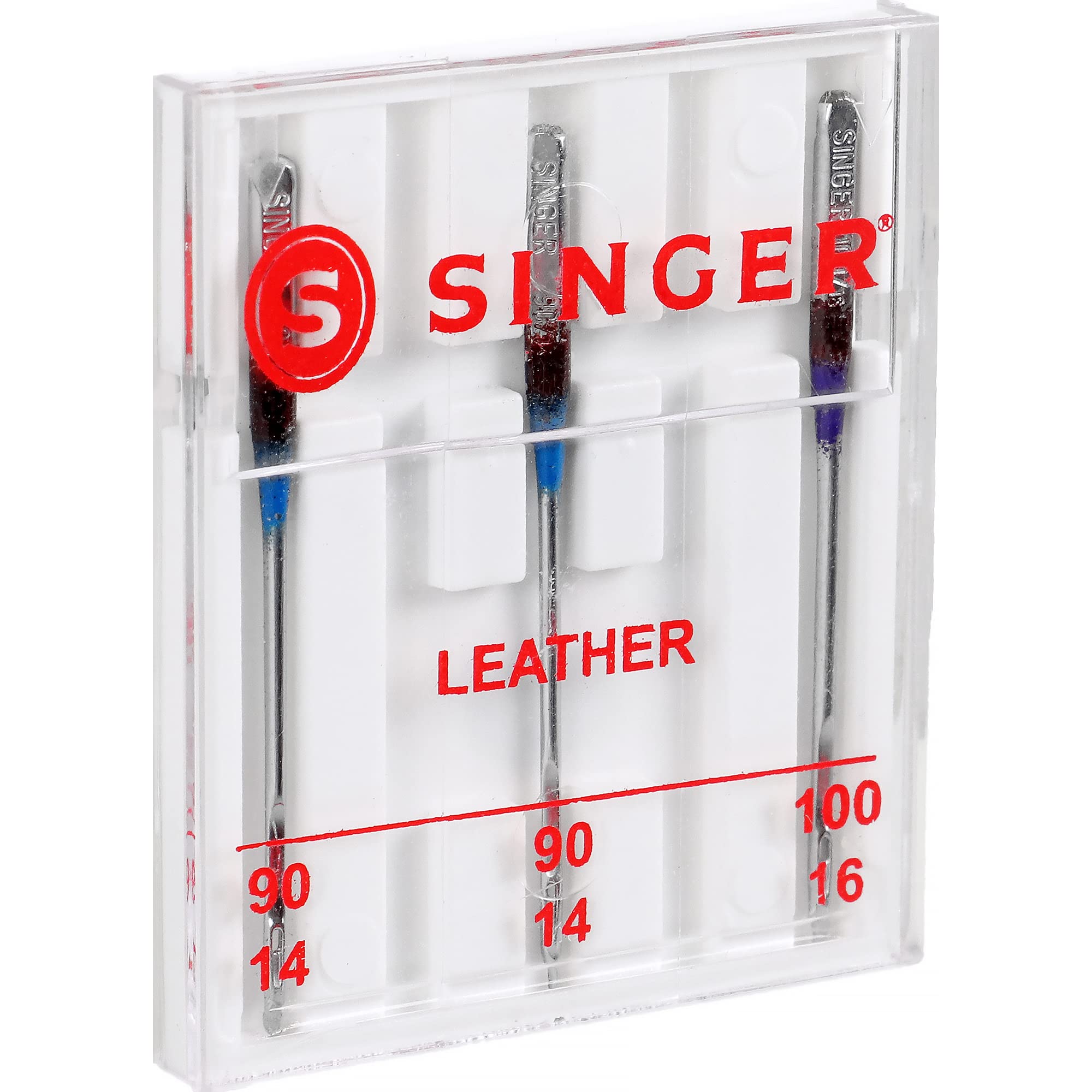 SINGER Leather Sewing Machine Needles, Size 90/14, 100/16 - 5 Count