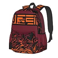 African Rune Print Patterns Backpack Print Shoulder Canvas Bag Travel Large Capacity Casual Daypack With Side Pockets