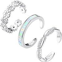 ADRAMATA 3pcs 925 Sterling Silver Toe Rings For Women Girls Adjustable Finger Knuckle Rings Set Open Thumb Rings Beach Summer Gold Silver Toe Rings