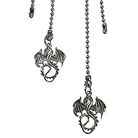 Dragon Fan Light Pull Chain Replacement Set Silver Tone 3.2mm