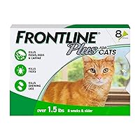 FRONTLINE Plus Flea and Tick Treatment for Cats Over 1.5 lbs., 8 Treatments