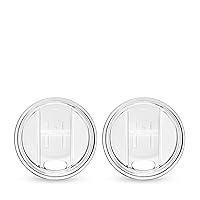 HOST Wine Freeze Replacement Lids for Tumblers - Set of 2, Sliding Tab Closure, Travel Cup Lid for Wine Freeze Cooling Cup, Clear