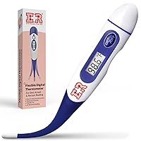 Ever Ready First Aid Flexible Tip Digital Thermometer for Oral Armpit and Rectum Temperature, Accurate Temperature by Mouth or Under The arm
