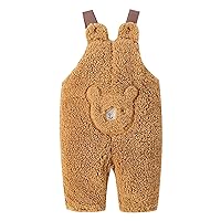 Infant Fall And Winter Girls And Boys Facecloth Bear Head Pattern Bib Pants Cute Baby Warm Outifit Toddler Boy