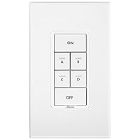 Smart Dimmer 6-Button Keypad, KeypadLinc in-Wall Controller, 2334-232 (White) - Insteon Hub Required for Voice Control with Alexa & Google Assistant