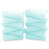 12 Pack Premium Washcloths Set - Quick Drying- Soft Microfiber Coral Velvet Highly Absorbent Wash Clothes - Multipurpose Use as Bath, Spa, Facial, Fingertip Towel (Frozen Blue)