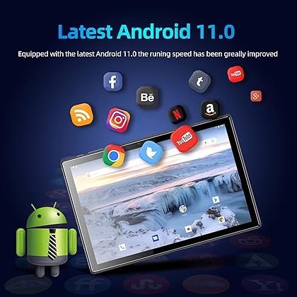 BYYBUO SmartPad A10_L Tablet 10.1 inch Android 11 Tablets, 32GB ROM Quad-Core Processor 5000mAh Battery, 1280x800 IPS HD Touchscreen 5MP+8MP Camera, Bluetooth,WiFi (Grey)