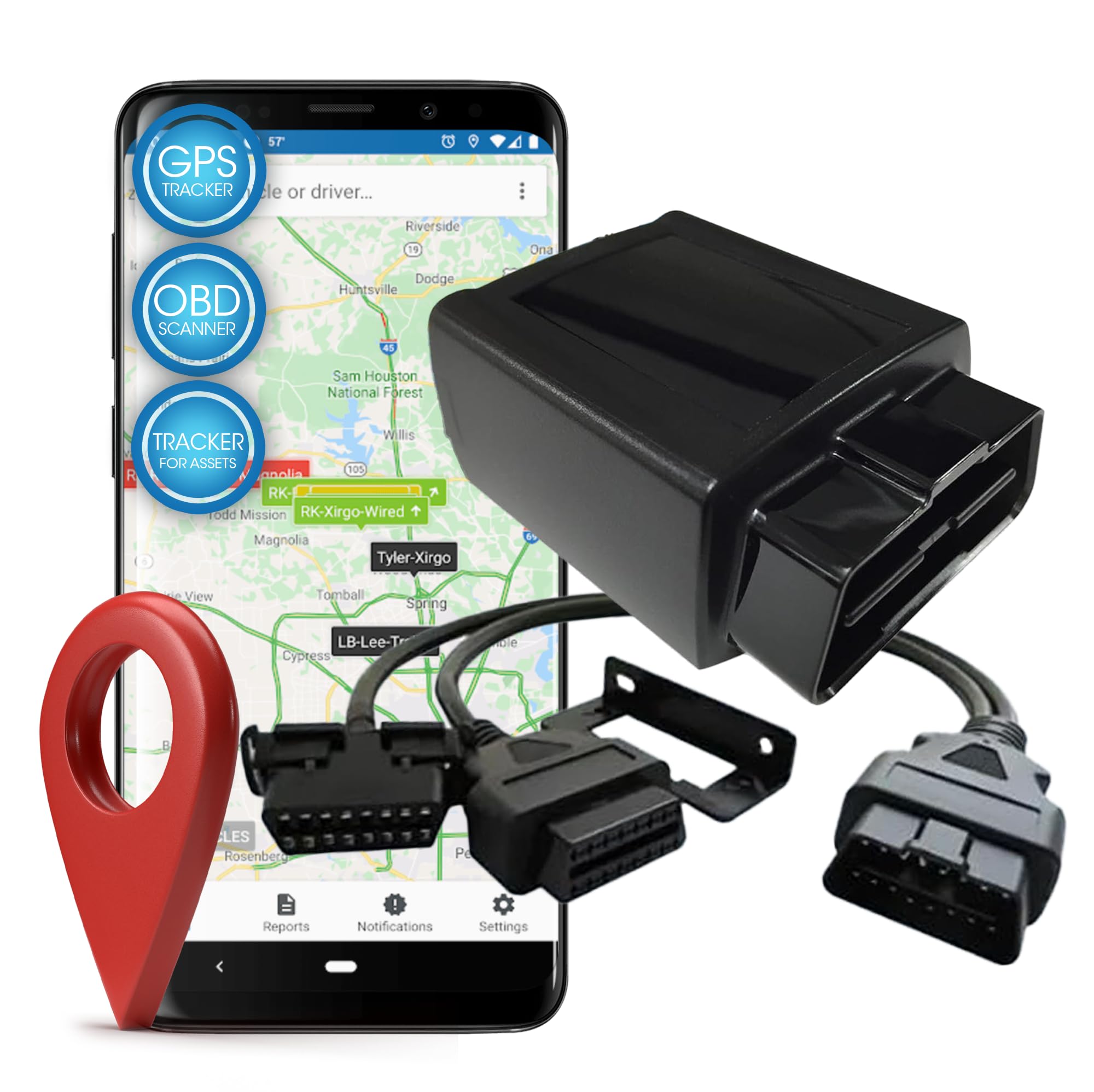 LoneStar Tracking DiscoveryLTE OBD-2 Tracking Device for Cars with ODB2 Y Cable Bundle - Plug and Play ODB GPS Tracker, Car GPS Tracker, Plug in Car Tracker (Subscription Required)