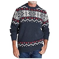 Men's Sweaters Long Sleeves Crewneck Knitted Vintage Graphic Sweaters Casual Warm Chunky Jumper Pullover Knitwear