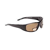 Fisherman Eyewear Polar View Bifocal Sunglasses with Brown Polarized Lens, Black (+3.00)