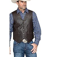 Scully Brown Soft Touch Lambskin Western All Leather Vest 507