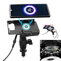 GUAIMI Motorcycle Phone Mount 2 in 1 Wireless/USB Quick Charger Holder 17-22mm Fork Stem Mount Cell Phone Holder for CBR250RR 2018-2020 CBR500R 2013-2020 VFR800F 2014-2018 CBR600RR/F4I 2001-2006